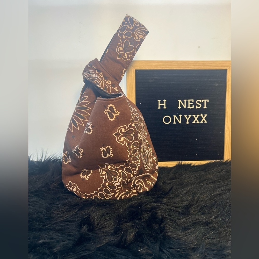 Brown paisley Carlton yaito knot bag